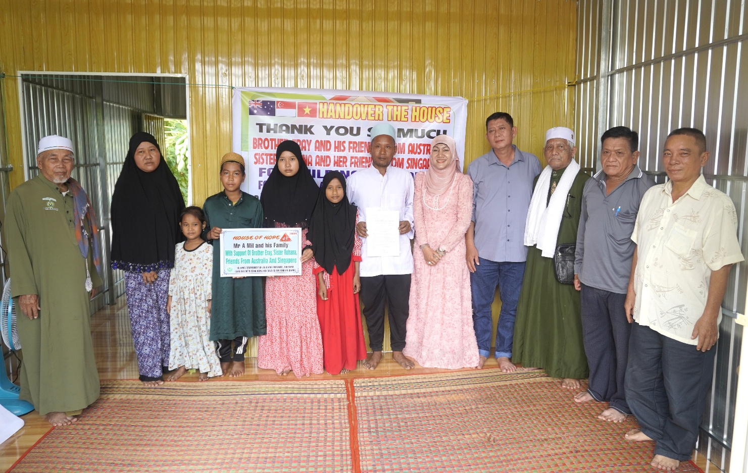 Description: A group of people posing for a photoAI-generated content may be incorrect.